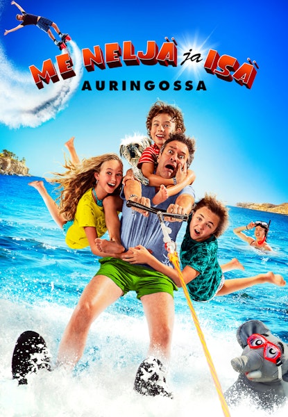 Me neljä ja isä auringossa