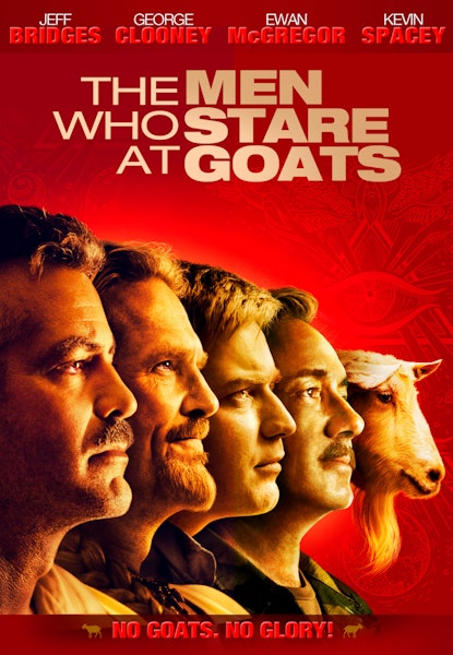 Menn som stirrer på geiter